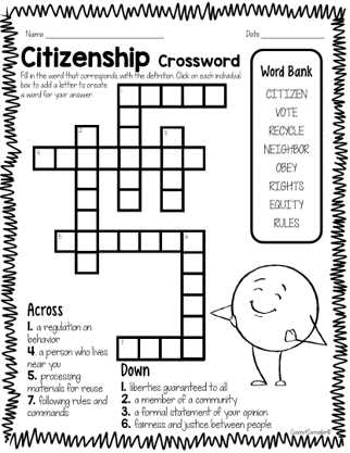 citizenship in the world worksheet