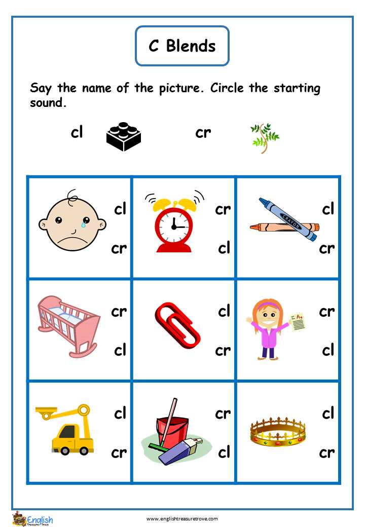 cl and cr blends worksheets