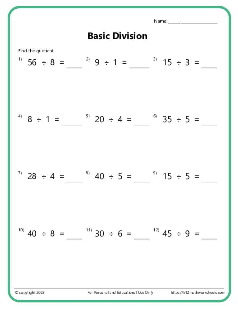 class 4 maths divide worksheet