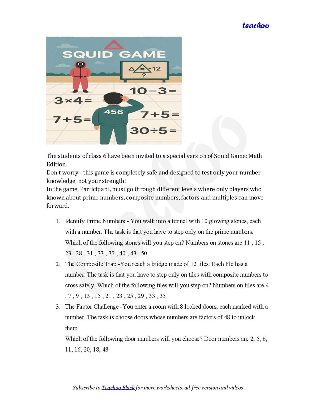 class 6 maths chapter 5 worksheet