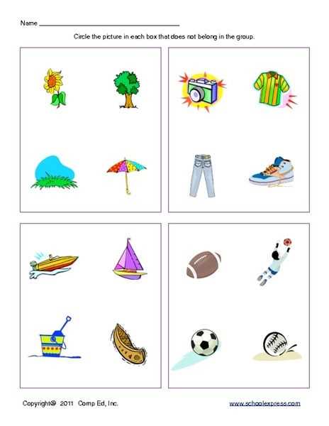 classifying things worksheet for kindergarten