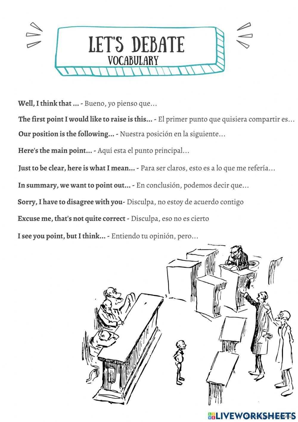 classroom debate worksheets