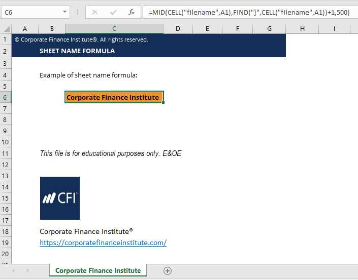 click a worksheet cell to see the file name