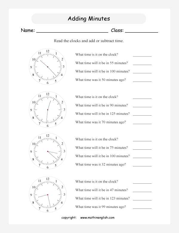 clock arithmetic worksheet