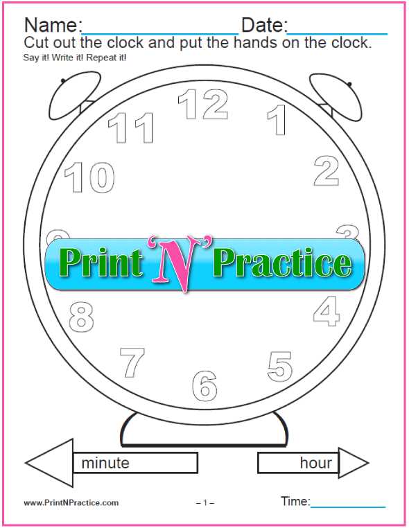 clock images worksheet