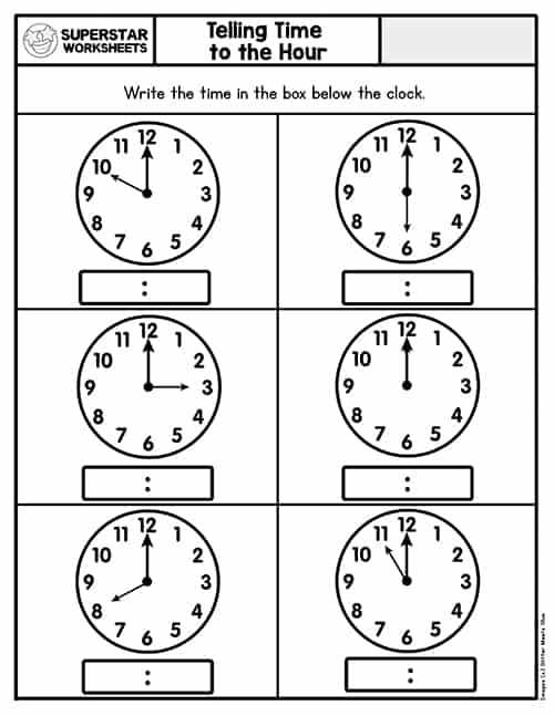 clocks worksheets