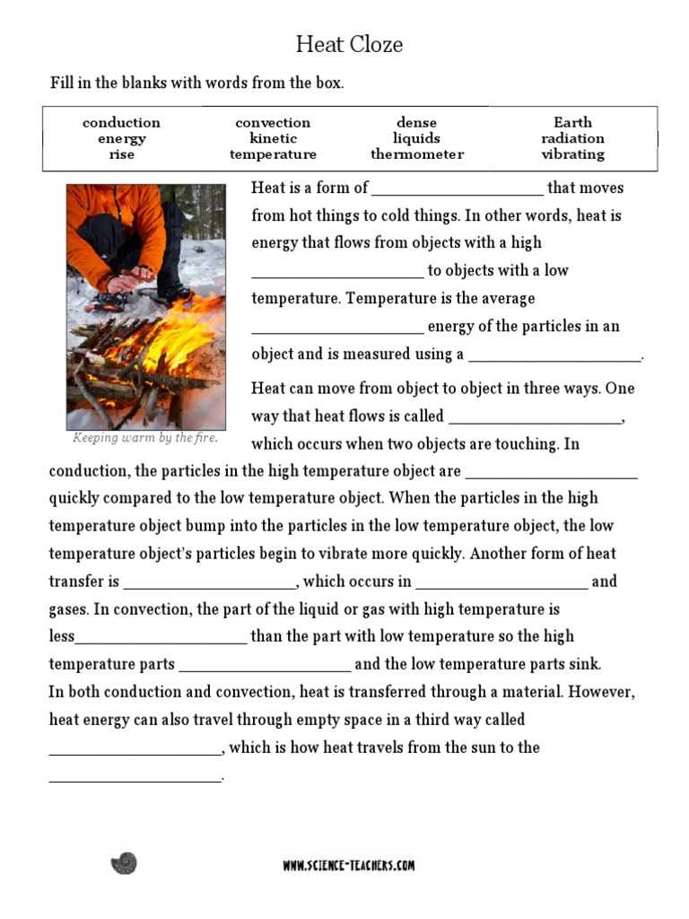 cloze worksheet energy