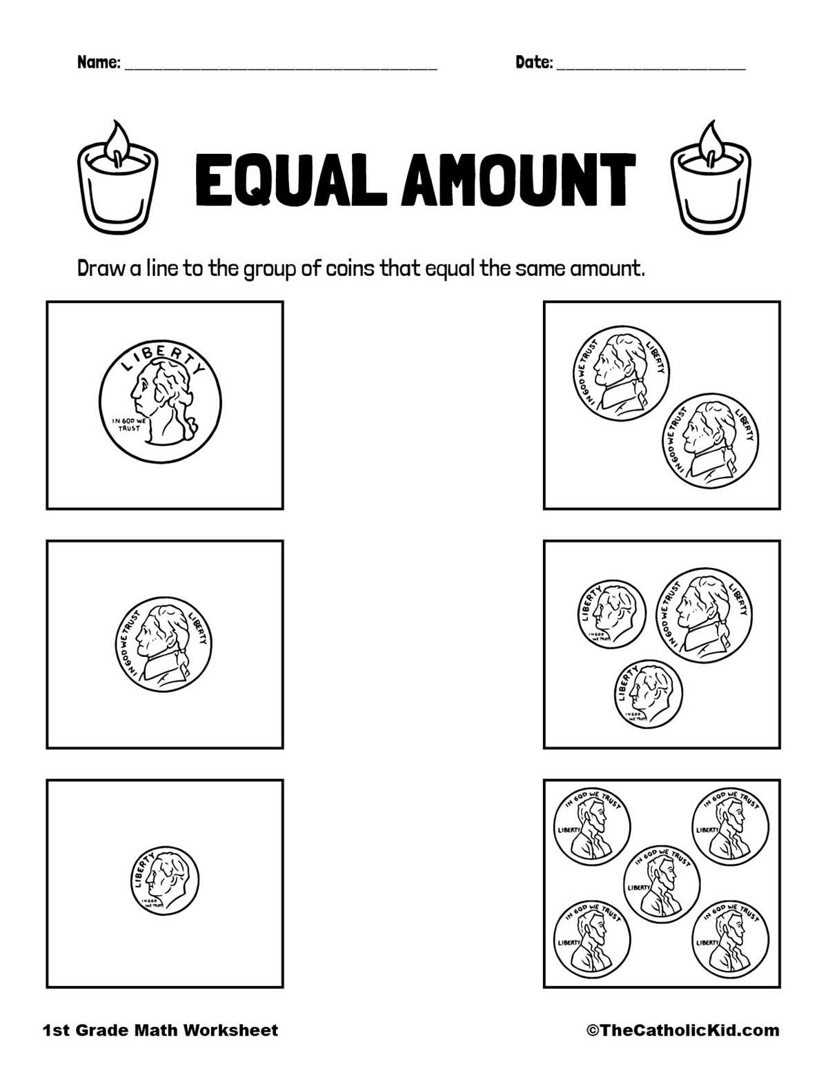 coin worksheets 1st grade