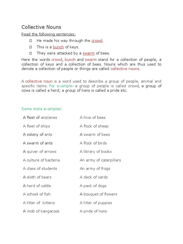 collective nouns worksheet ks2