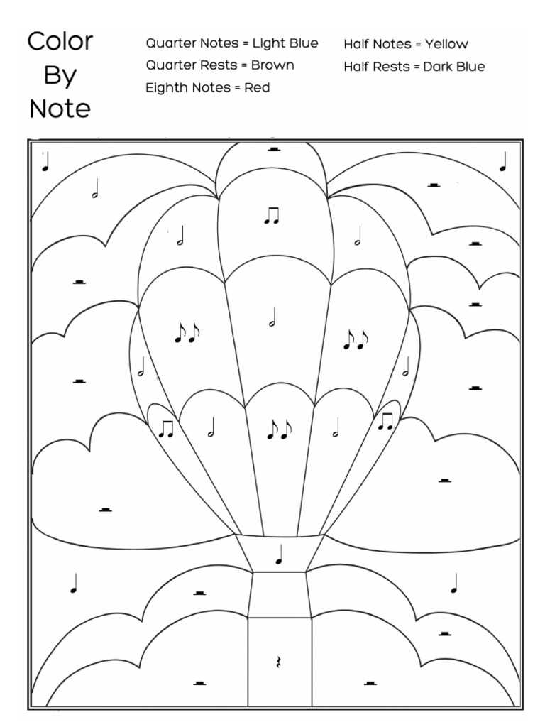 color by note music worksheet