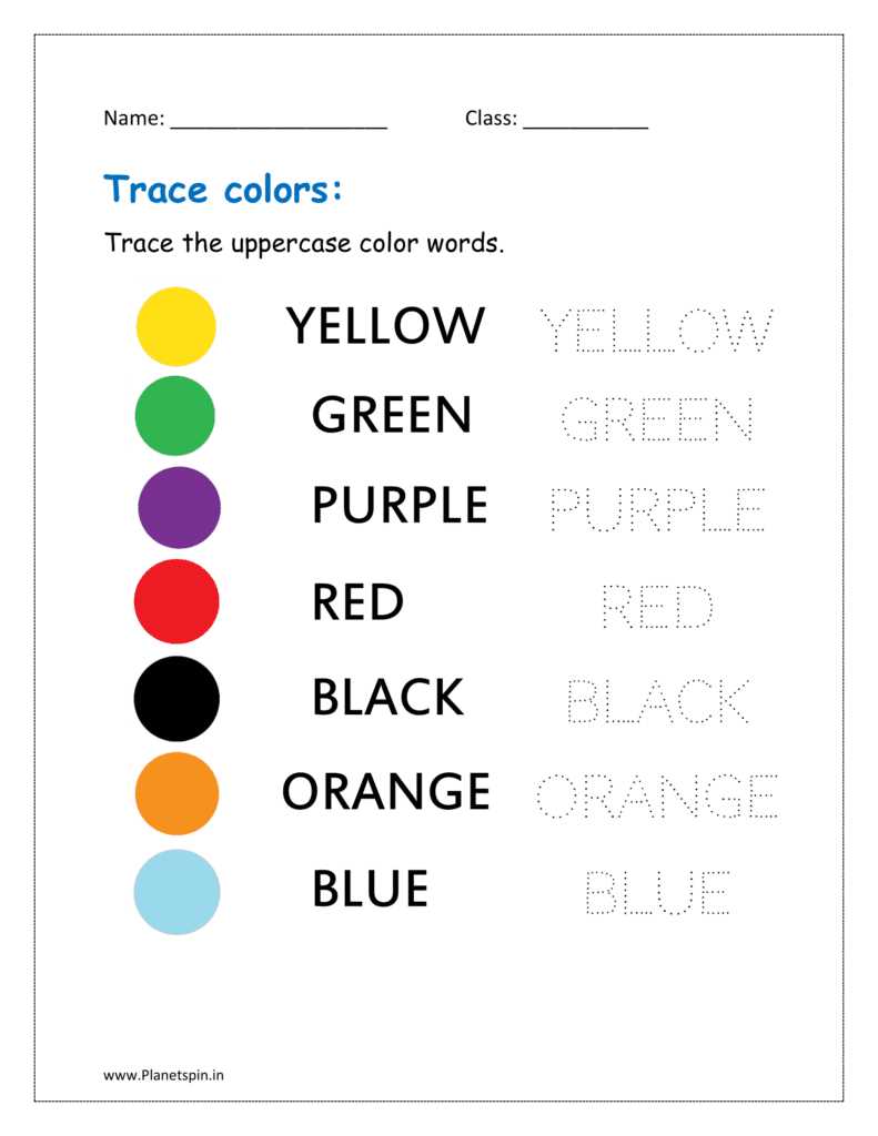 color by words worksheets