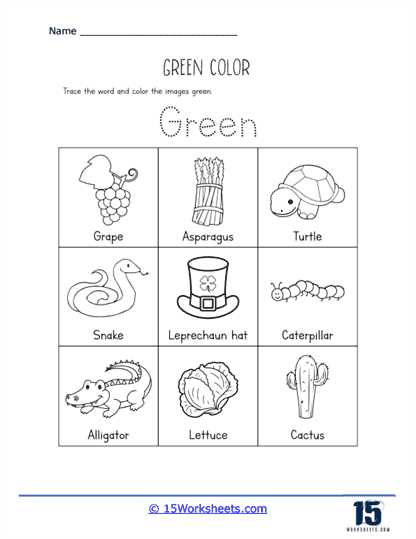 color green worksheets for preschoolers