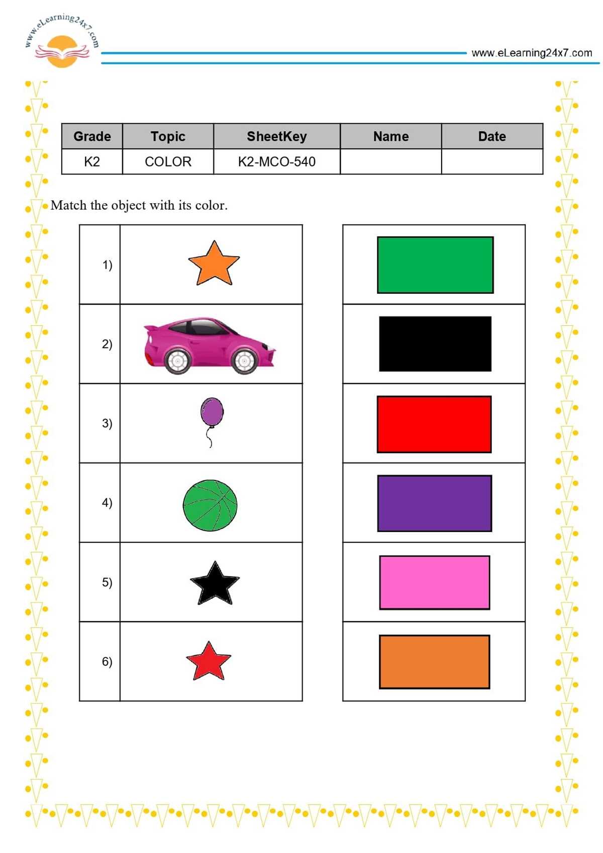 color identification worksheet