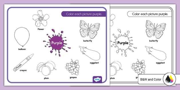 color purple worksheets