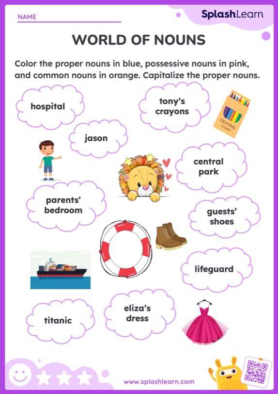 color the nouns worksheet free