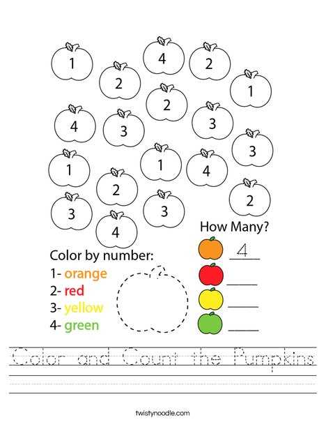 colorful pumpkins worksheet