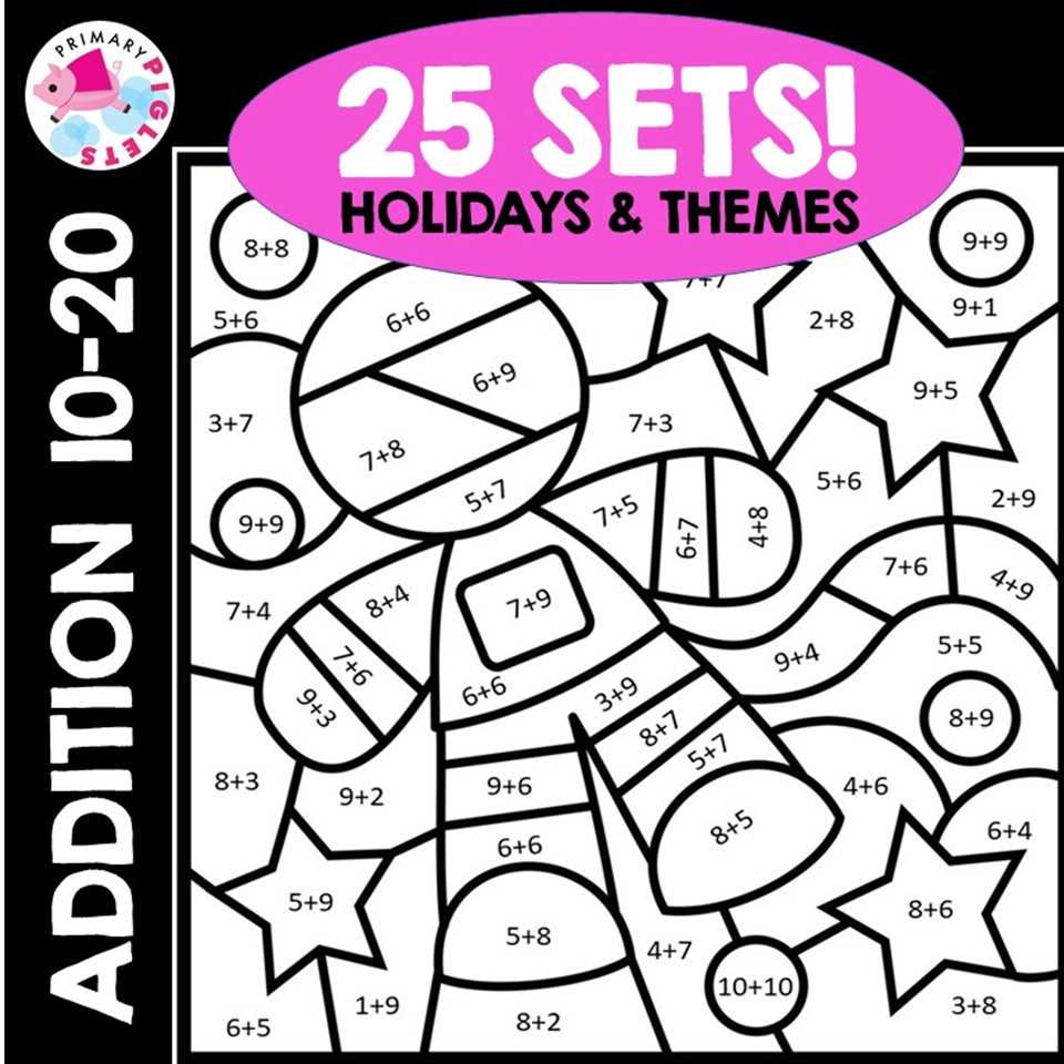 coloring addition worksheets