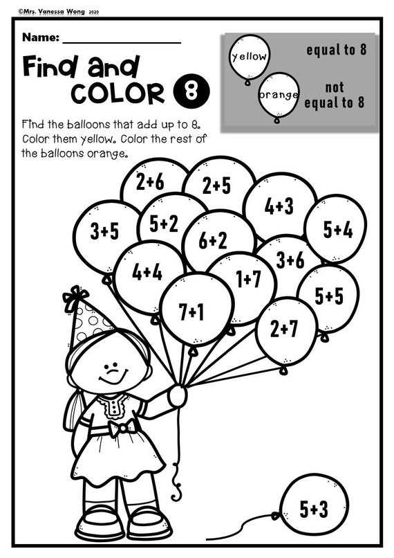 coloring math worksheet