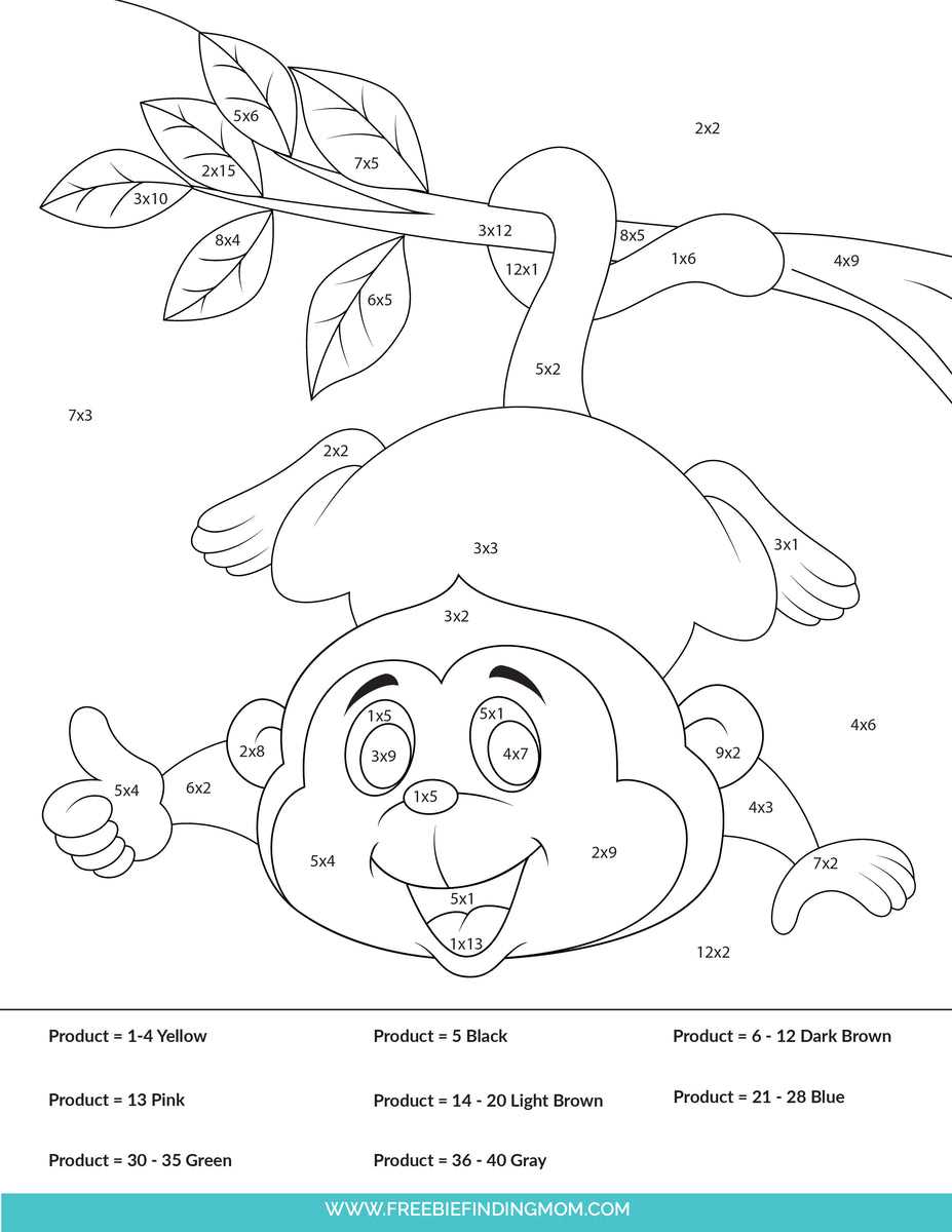 coloring worksheets multiplication