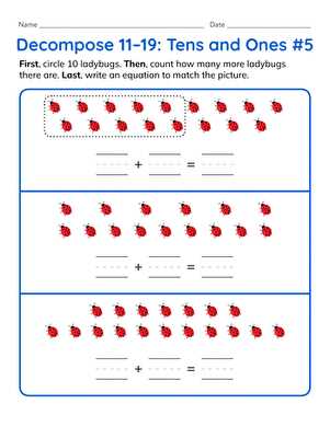 combinations to 10 worksheet