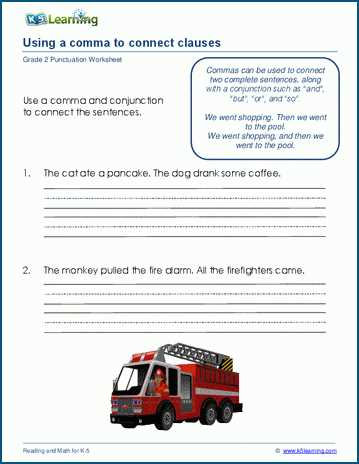 comma use worksheet