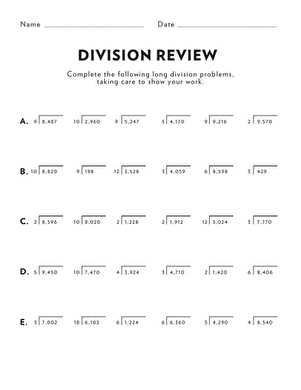 common core division worksheets