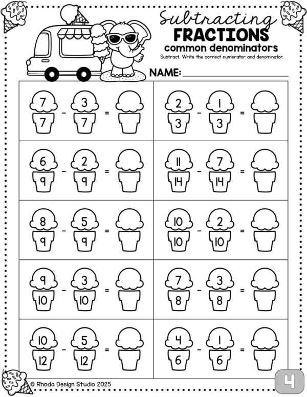 common denominator worksheets