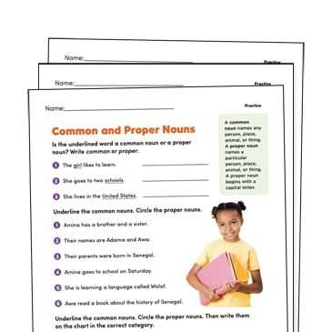 common proper nouns worksheets