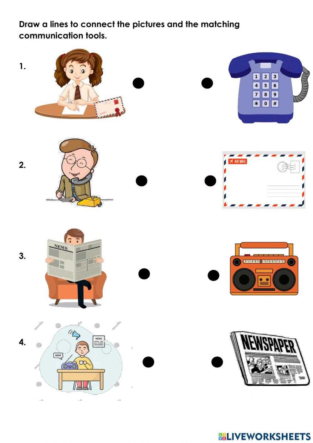 communication applications worksheets