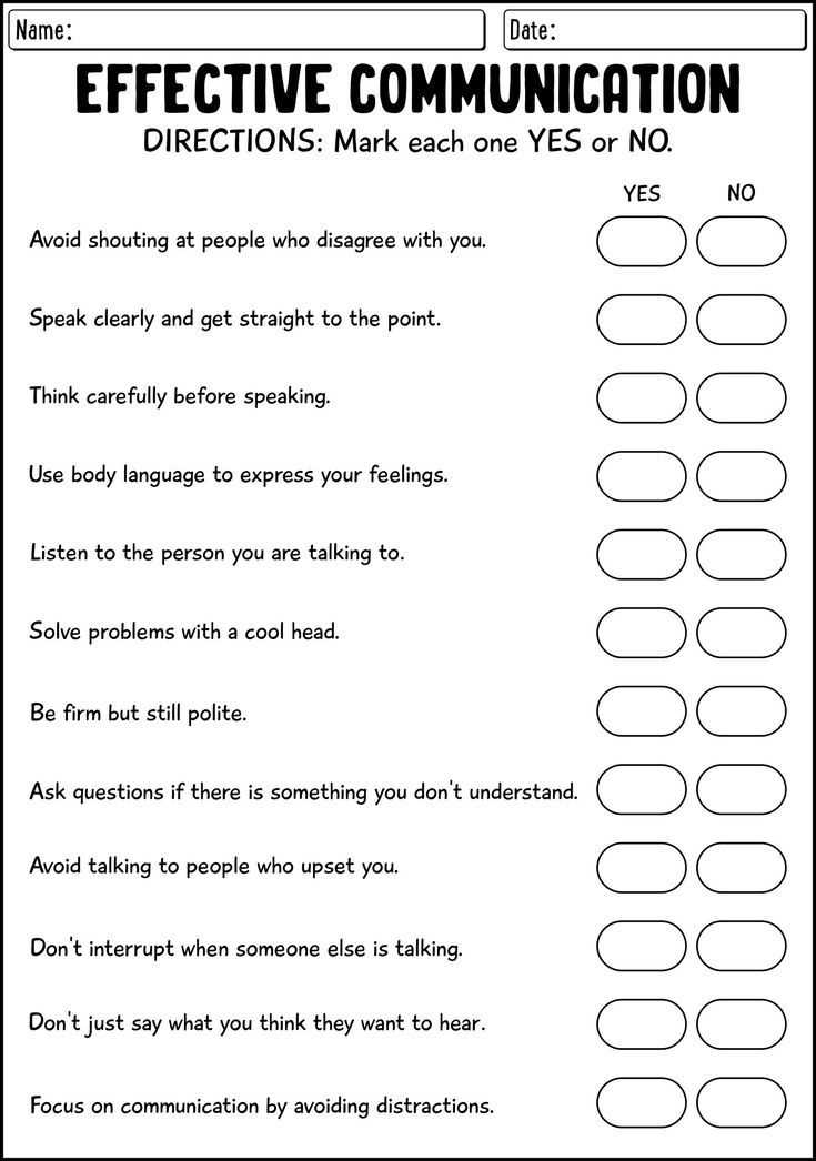 communication skills worksheets for high school students