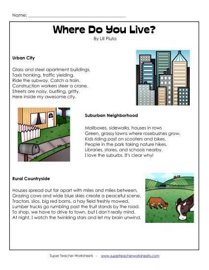 communities worksheets