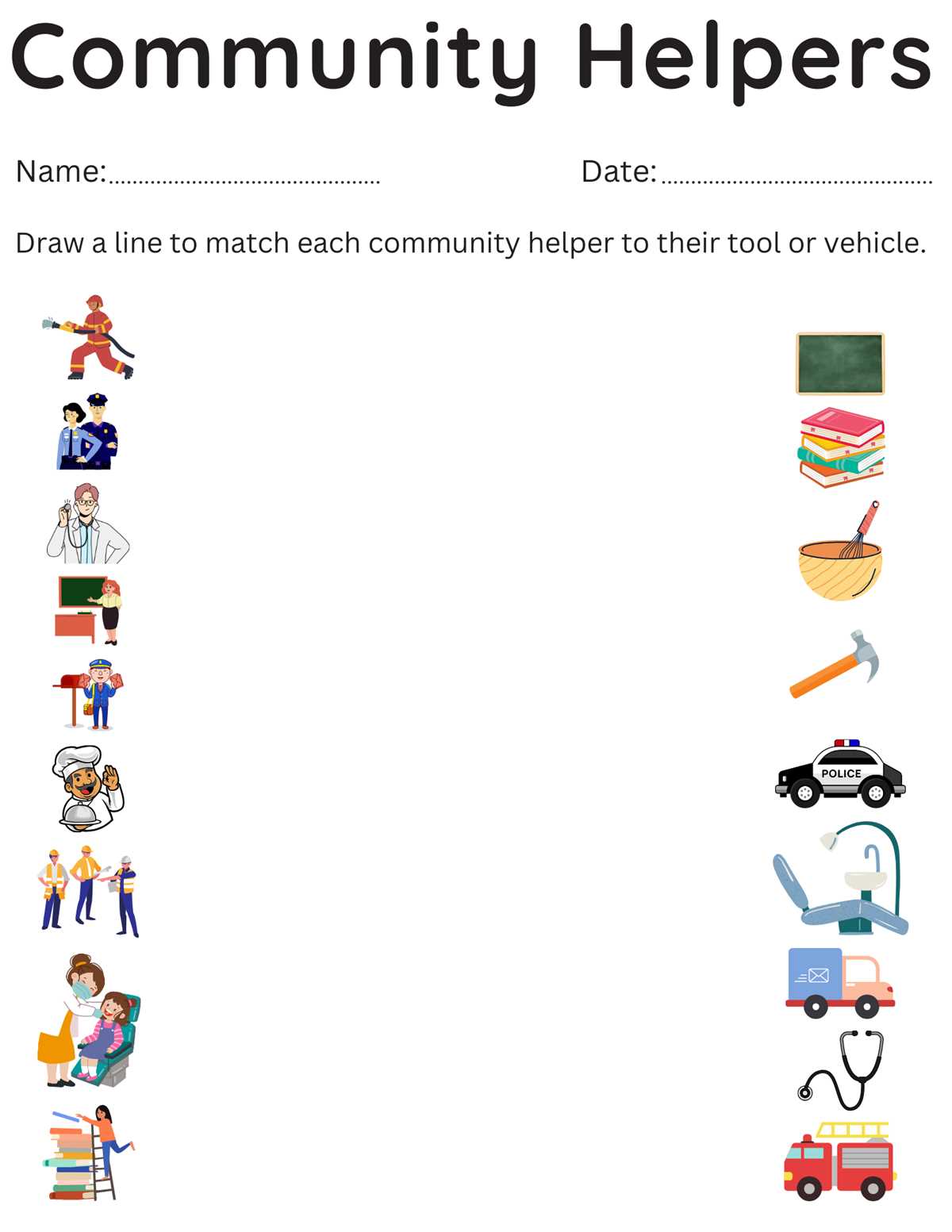 community helpers worksheets free