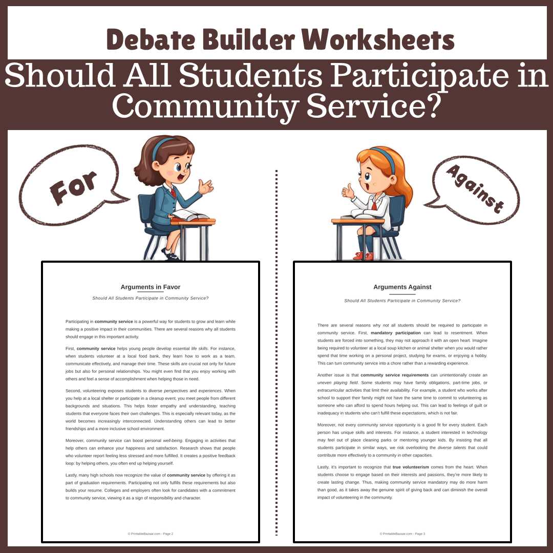 community service worksheets