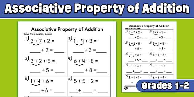 commutative law of addition worksheets