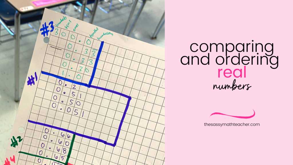compare and order real numbers worksheet