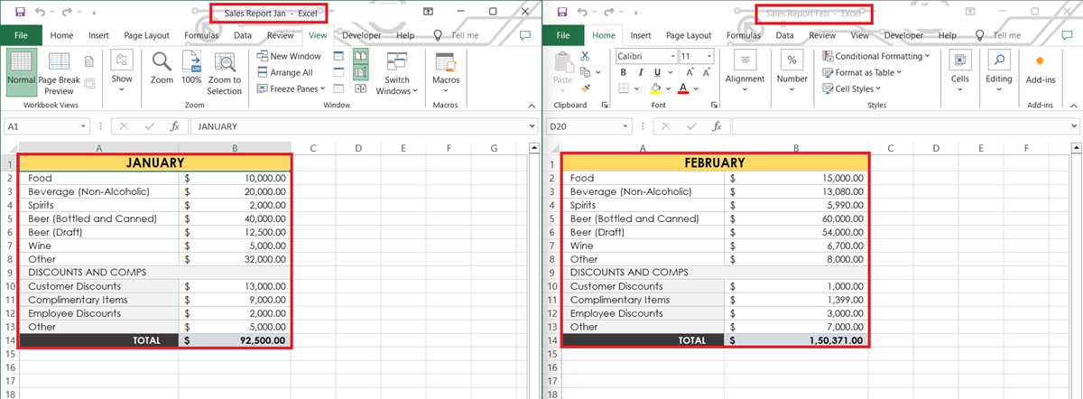 compare excel worksheets