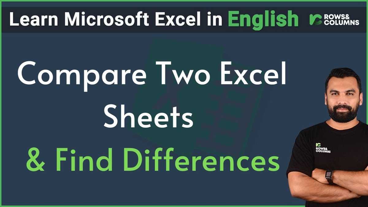 compare excel worksheets