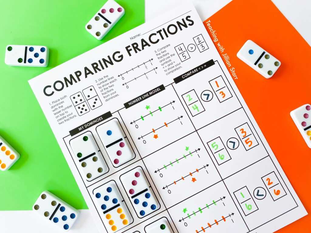 comparing fractions using a number line worksheets