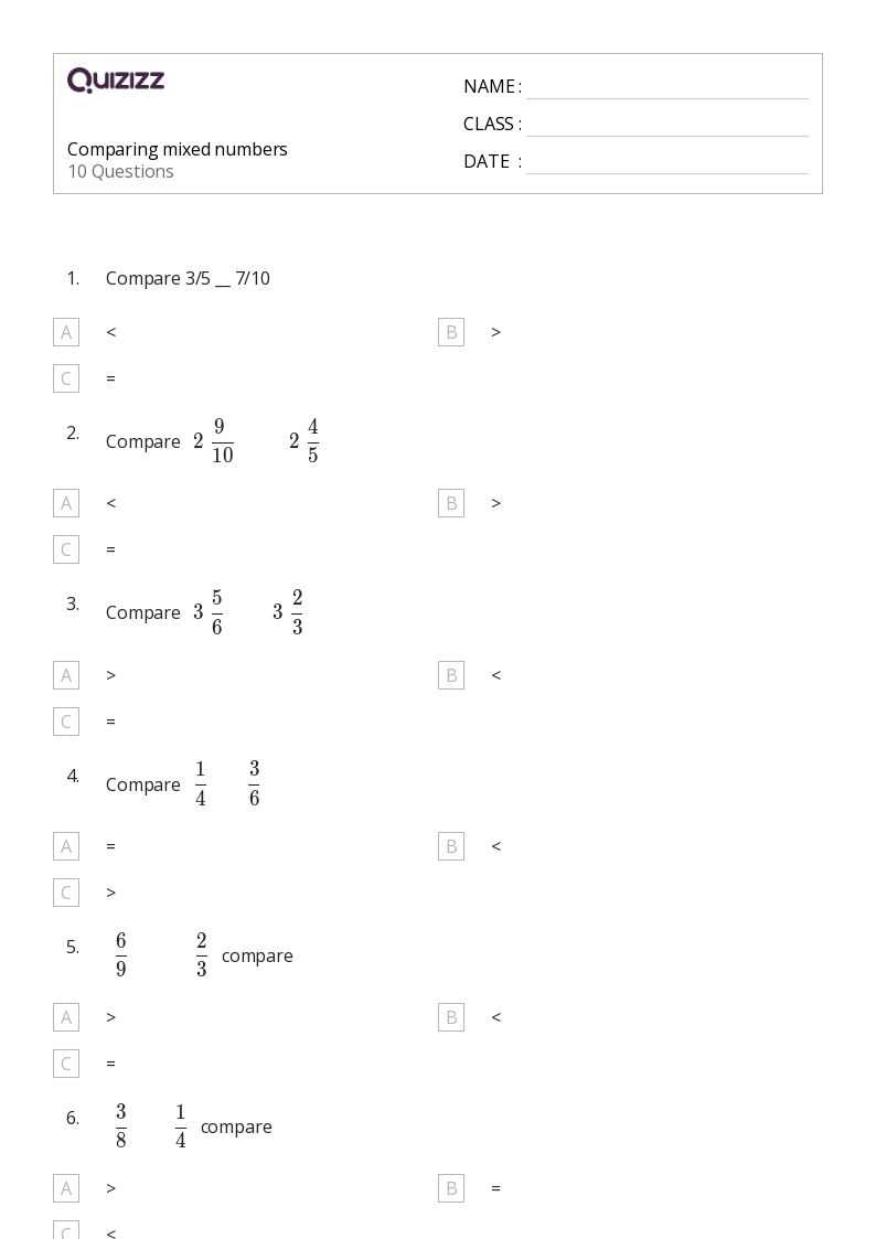 comparing numbers worksheets grade 5