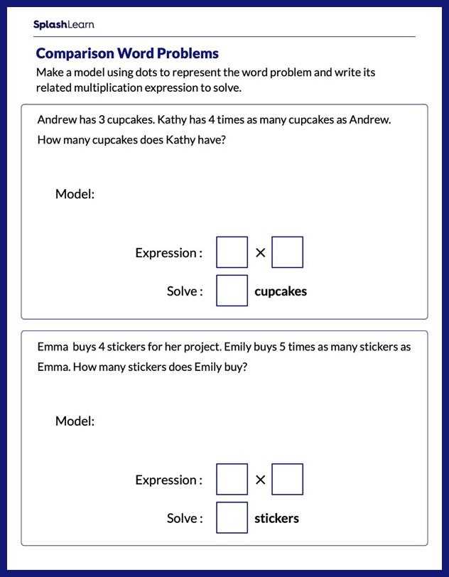 comparison problems worksheet