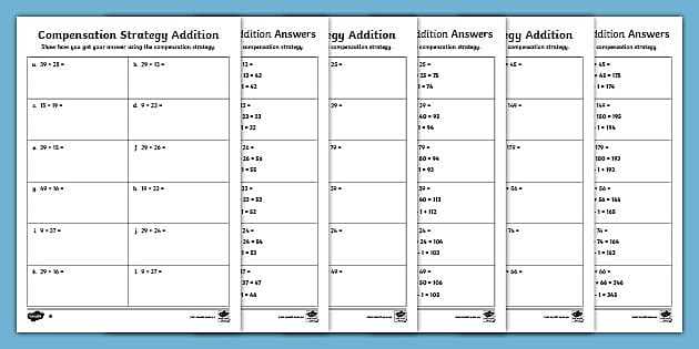 compensation method worksheet