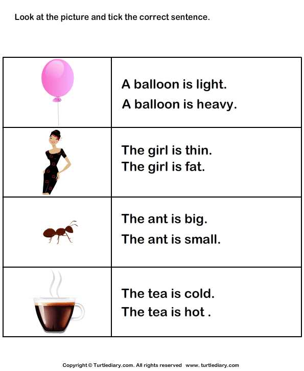 complete the sentence worksheet