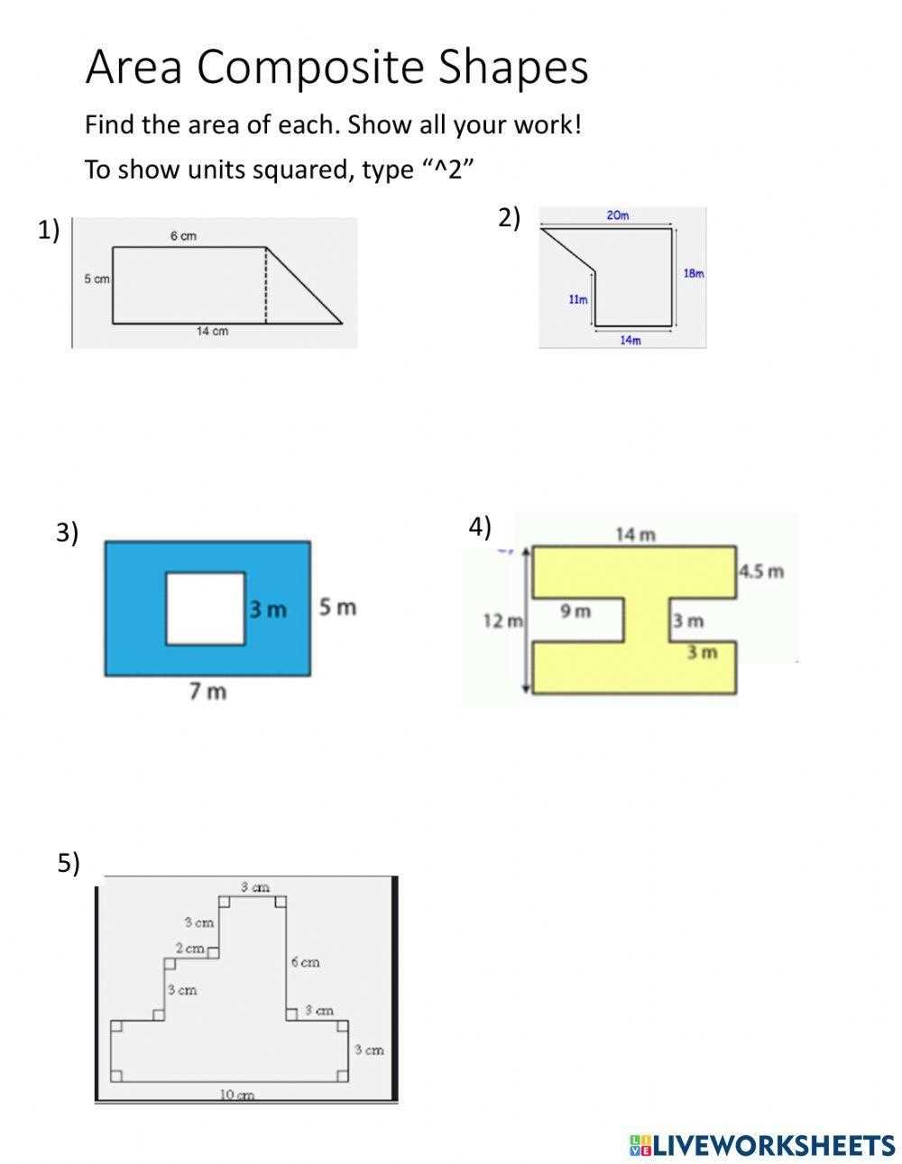 composite figure area worksheet