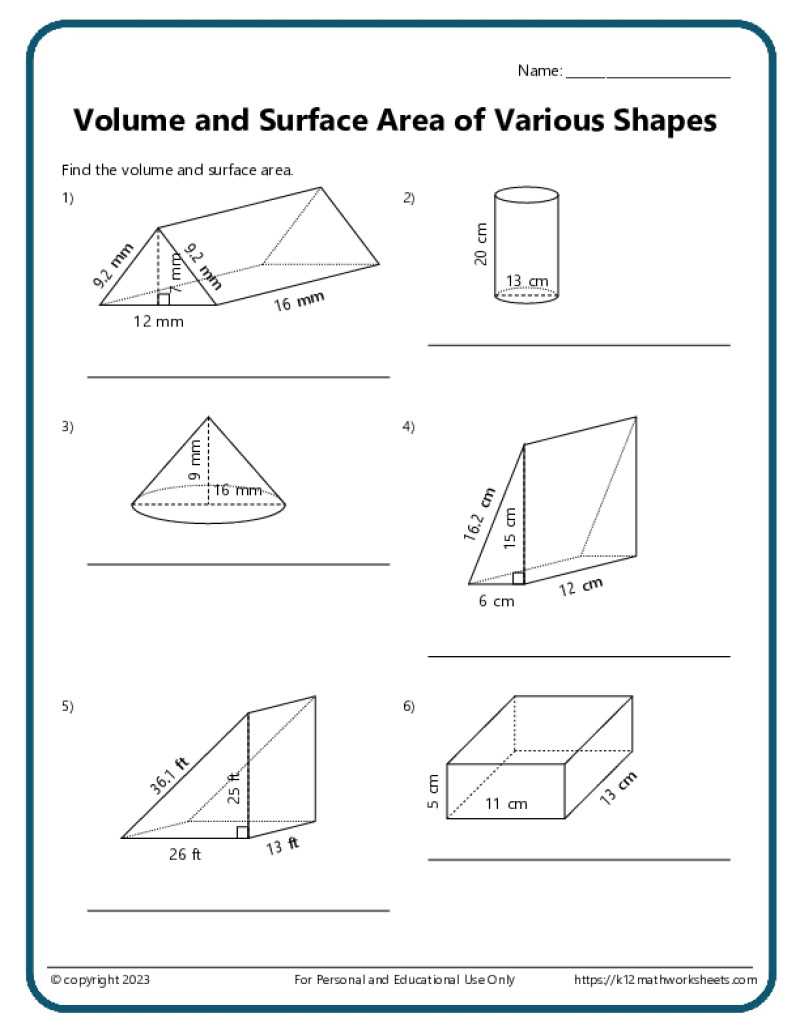 composite figures volume worksheet