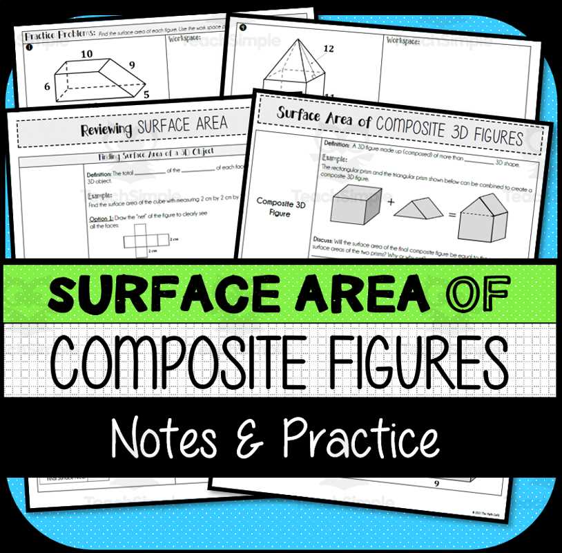 composite shapes surface area worksheet