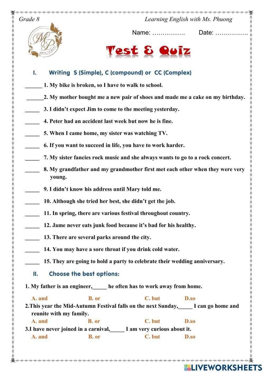 compound sentences ks2 worksheet