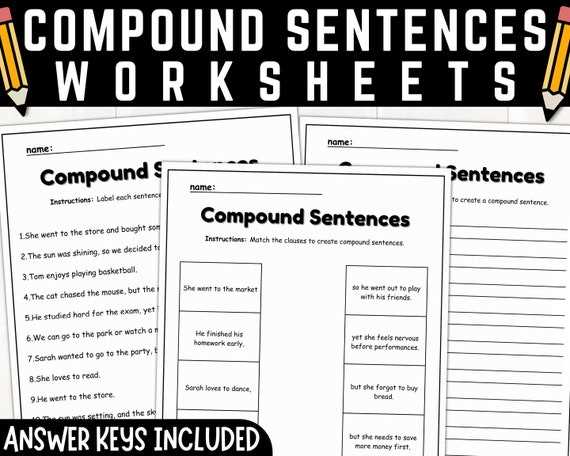 compound sentences worksheet