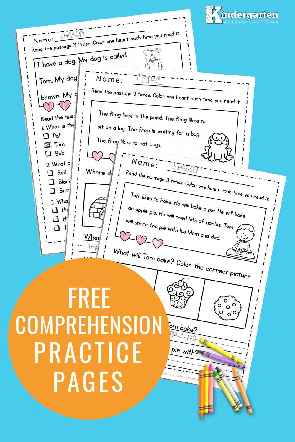 comprehension for kindergarten worksheets