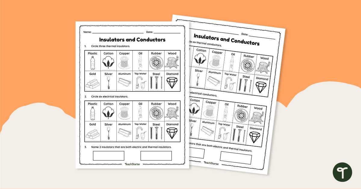conductor or insulator worksheet