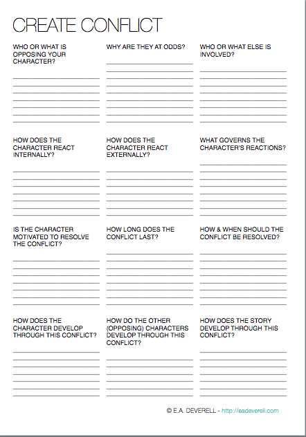 conflict worksheet